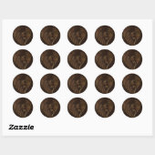 Sticker Rond Fleur en cuir foncé (Feuille)