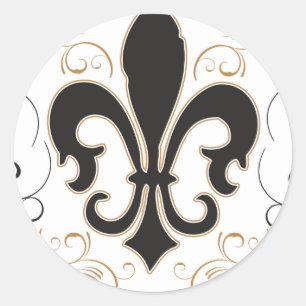 Sticker Rond fleur en or noir