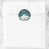 Sticker Rond Fleur et Coeurs de Lotus Blancs personnalisent (Sac)
