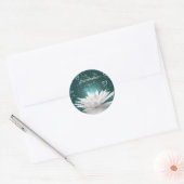 Sticker Rond Fleur et Coeurs de Lotus Blancs personnalisent (Enveloppe)