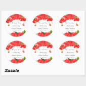 Sticker Rond Fleur exotique d'Hibiscus rouge Art Merci (Feuille)