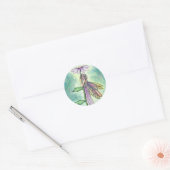 Sticker Rond Fleur Fairy in Green Garden par Molly Harrison (Enveloppe)