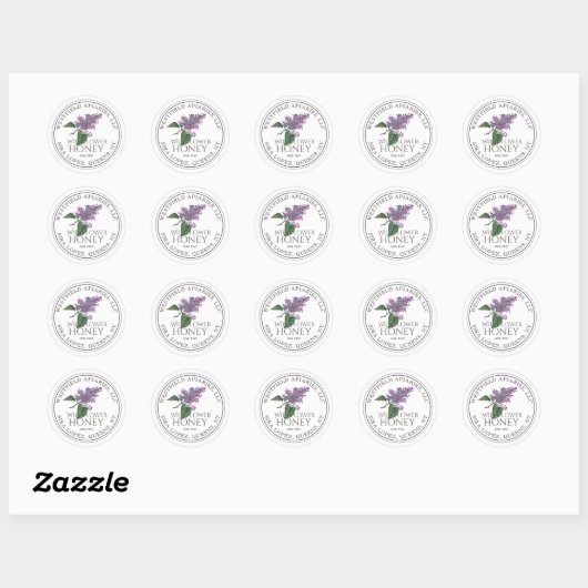 Sticker Rond Fleur fleur sauvage de pot de miel violet Lilac (Feuille)
