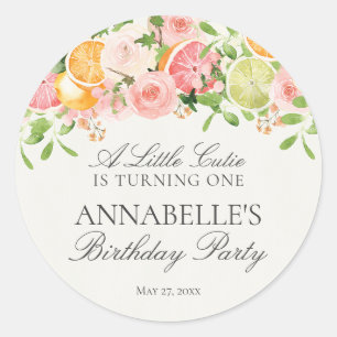 Sticker Rond Fleur Florale Citronnée Pastel Petite Mignardise C
