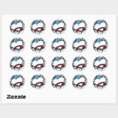 Sticker Rond Fleur Forever Heart (Feuille)