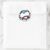 Sticker Rond Fleur Forever Heart (Sac)