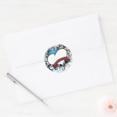 Sticker Rond Fleur Forever Heart (Enveloppe)