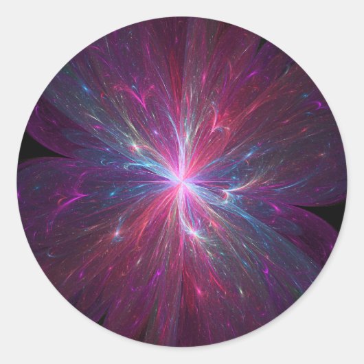 Sticker Rond Fleur fractale (Devant)