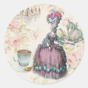 Sticker Rond Fleur française Paris Tea Party Marie Antoinette