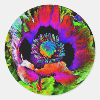 Sticker Rond Fleur funky