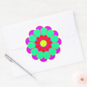 Sticker Rond Fleur Funky Power Bloom I (Enveloppe)