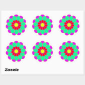 Sticker Rond Fleur Funky Power Bloom I (Feuille)
