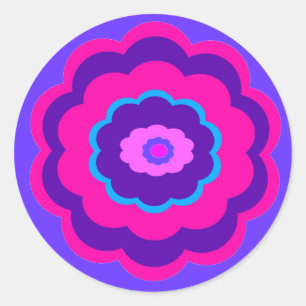 Sticker Rond Fleur gaie