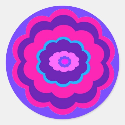 Sticker Rond Fleur gaie (Devant)