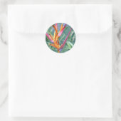 Sticker Rond Fleur Hawaii Heliconia améliorée (Sac)