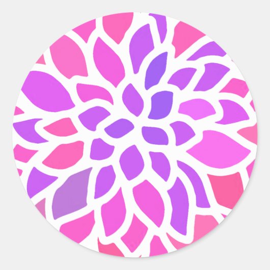 Sticker Rond Fleur Hippie rose Rétro Moderne (Devant)