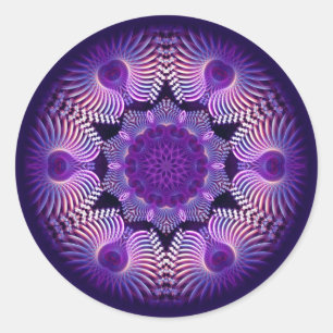 Sticker Rond Fleur I d'Apophysis de kaléidoscope