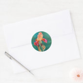 Sticker Rond Fleur Iris colorée (Enveloppe)