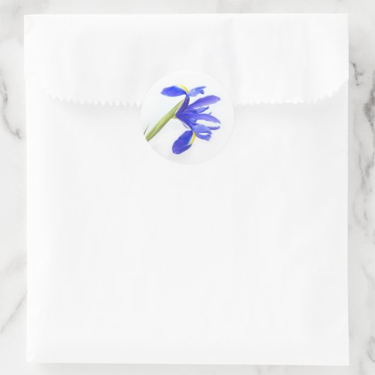 Sticker Rond Fleur Iris Violet (Sac)