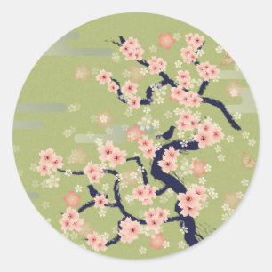 Sticker Rond Fleur JAPONAISE