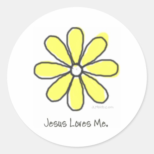 Sticker Rond Fleur jaune (Devant)