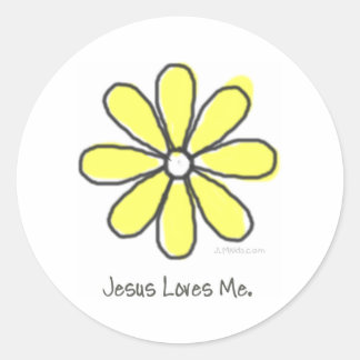Sticker Rond Fleur jaune