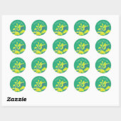 Sticker Rond Fleur jaune design Cadeau marque d'entreprise (Feuille)