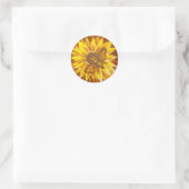 Sticker Rond Fleur jaune et abeille (Sac)