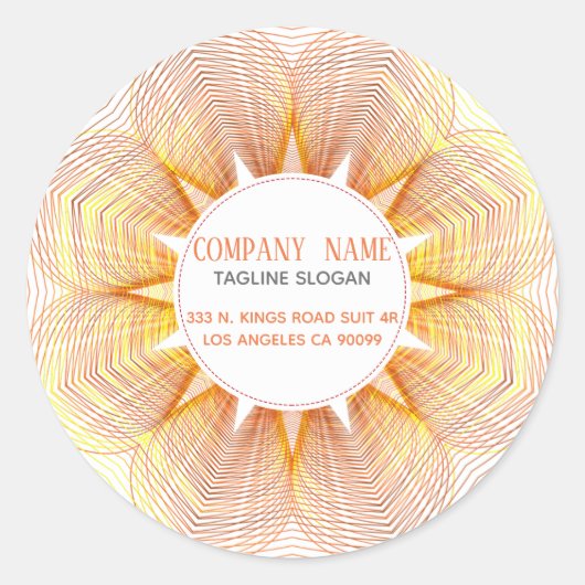 Sticker Rond Fleur Jaune Et Orange (Devant)