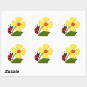 Sticker Rond Fleur Ladybug (Feuille)