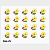 Sticker Rond Fleur Ladybug (Feuille)