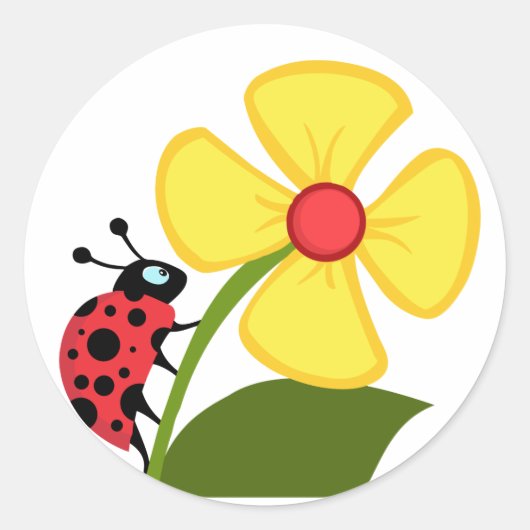 Sticker Rond Fleur Ladybug (Devant)