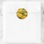 Sticker Rond Fleur Lantana Jaune Lumineuse Fleurit joyeux (Sac)