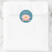 Sticker Rond Fleur Lily d'eau rose sur Merci bleu (Sac)