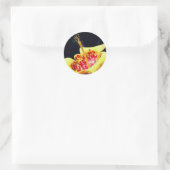 Sticker Rond Fleur Lily tachetée Jaune (Sac)