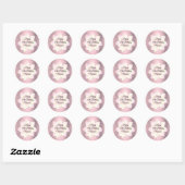 Sticker Rond Fleur Lotus Rose Blush Élégante Anniversaire (Feuille)
