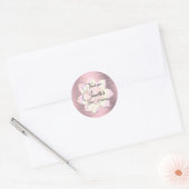 Sticker Rond Fleur Lotus Rose Blush Élégante Anniversaire (Enveloppe)