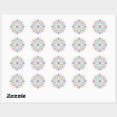 Sticker Rond Fleur Mandala (Feuille)