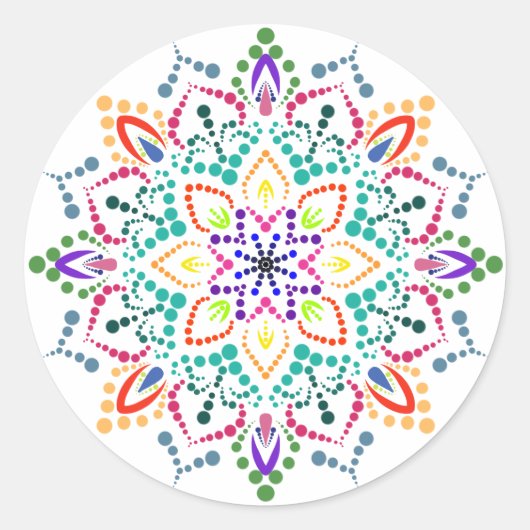 Sticker Rond Fleur Mandala (Devant)