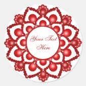 Sticker Rond Fleur Mandala Dot Rouge (Devant)