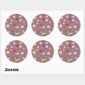 Sticker Rond Fleur marguerite 3 (Feuille)