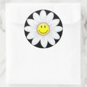 Sticker Rond Fleur marguerite souriante (Sac)