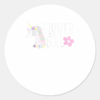 Sticker Rond Fleur Mariage Unicorn Fleur Fille de la fête de la