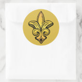 Sticker Rond Fleur Médiéval - Or (Sac)
