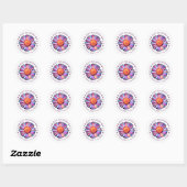 Sticker Rond Fleur mignonne violet rose bleu marguerite femmes  (Feuille)