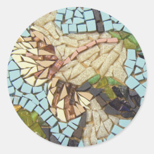 Sticker Rond Fleur mosaïque