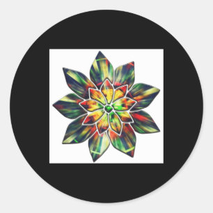 Sticker Rond Fleur Multicolore Ou Peut-Être Une Star De Noël St
