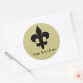 Sticker Rond Fleur noir superbe de lis (Enveloppe)