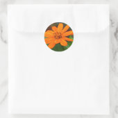 Sticker Rond Fleur orange (Sac)