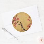 Sticker Rond Fleur orientale vintage cerisier japonais (Enveloppe)